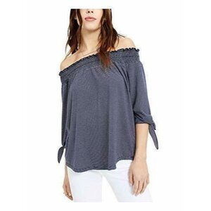 New Maison Jules XXL Striped 3/4 Sleeve Off Should